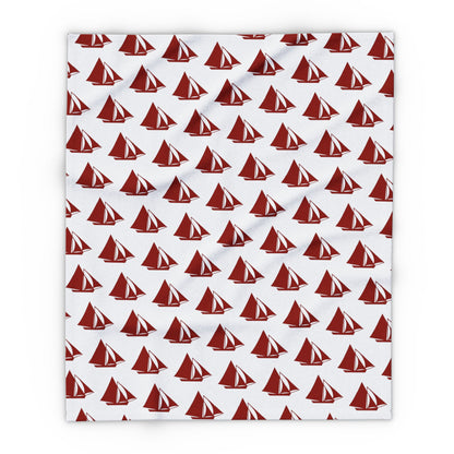 Fleece Blanket - Cozy Arctic Ocean Galway Hooker Design