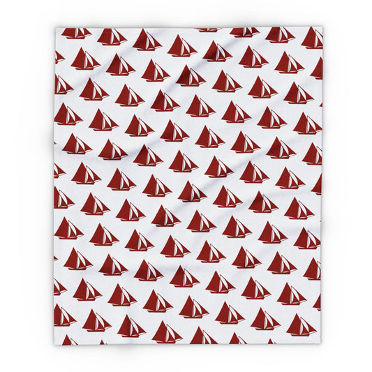 Fleece Blanket - Cozy Arctic Ocean Galway Hooker Design