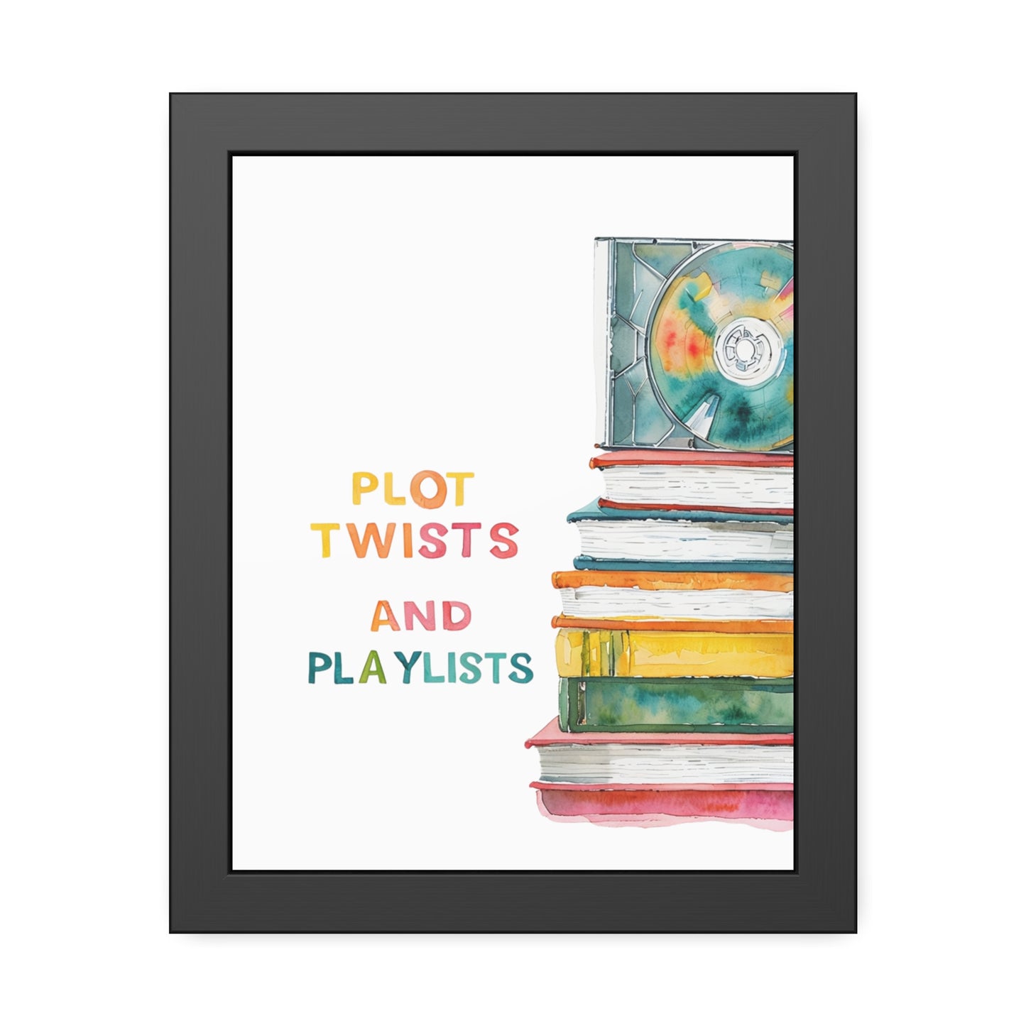 Literary Art Print, Book Lover Gift, Home Decor, Music Enthusiast Art, Playlists Wall Art, Cozy Reading Nook Decor