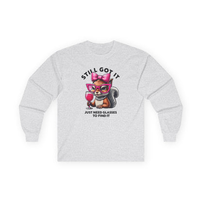 Funny Squirrel Glasses Unisex Long Sleeve Tee