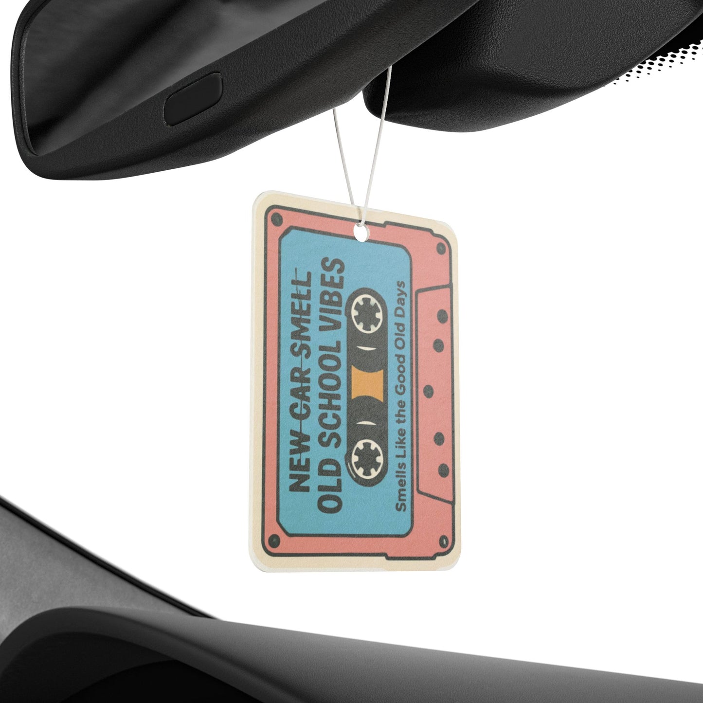 Car Air Freshener - Retro Cassette Tape Design 'Old School Vibes'