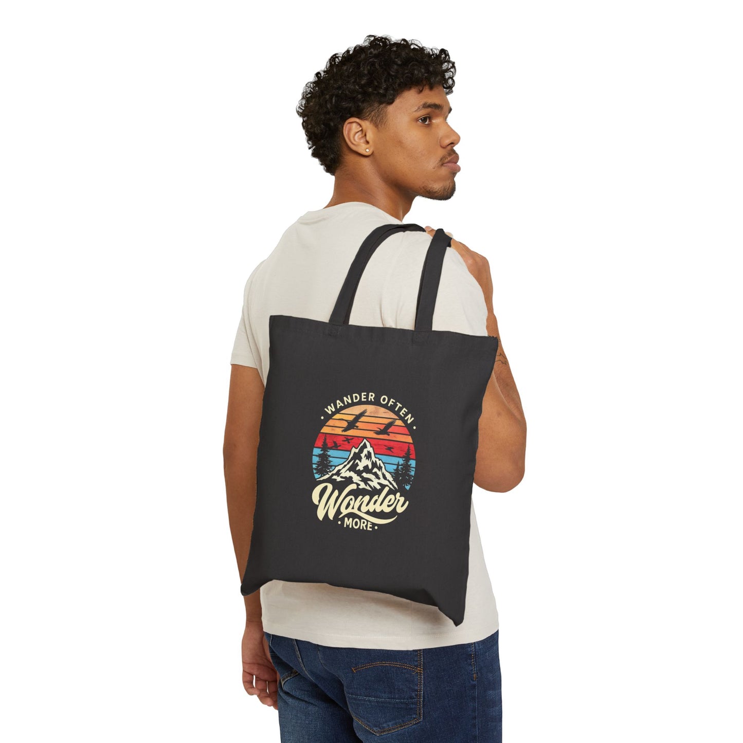 Personalize Canvas Tote Bag Wander Often Wonder More Reflective Soul-Searching Vibe