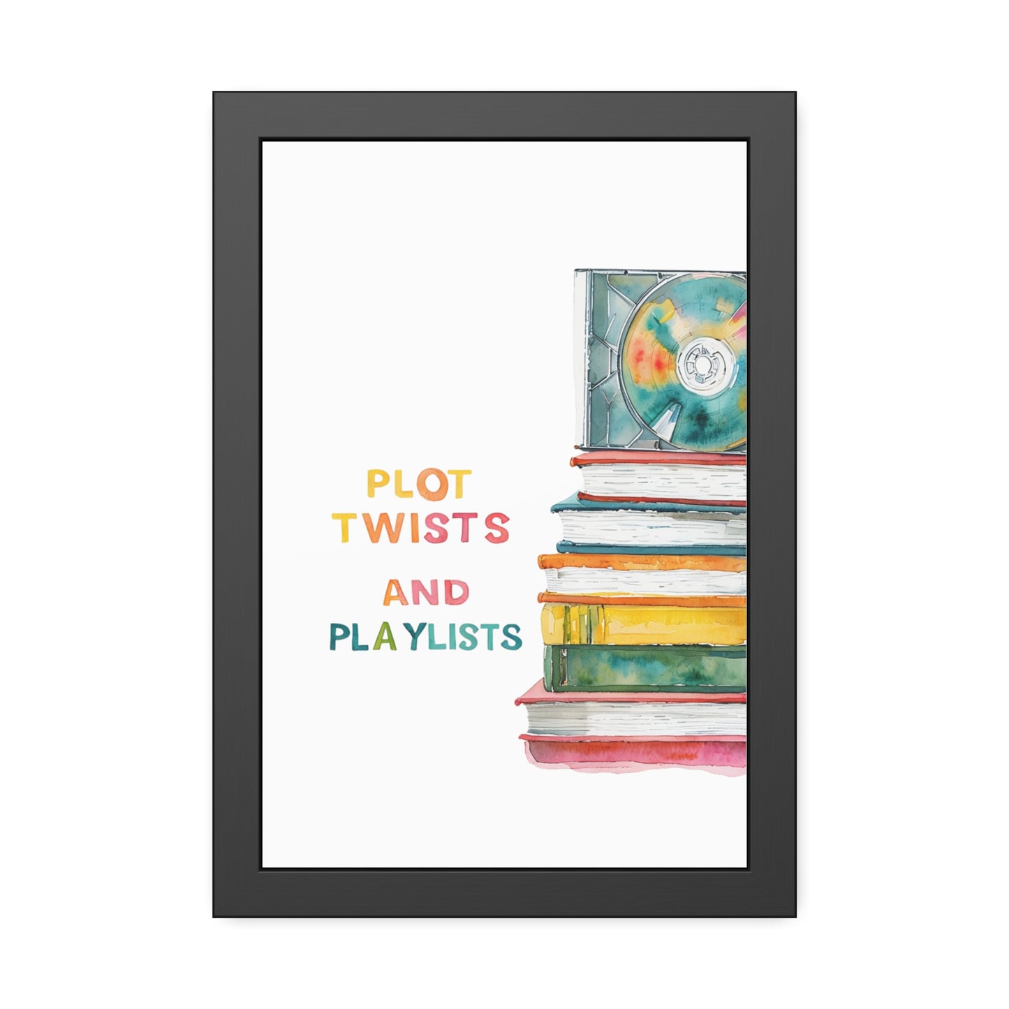 Literary Art Print, Book Lover Gift, Home Decor, Music Enthusiast Art, Playlists Wall Art, Cozy Reading Nook Decor