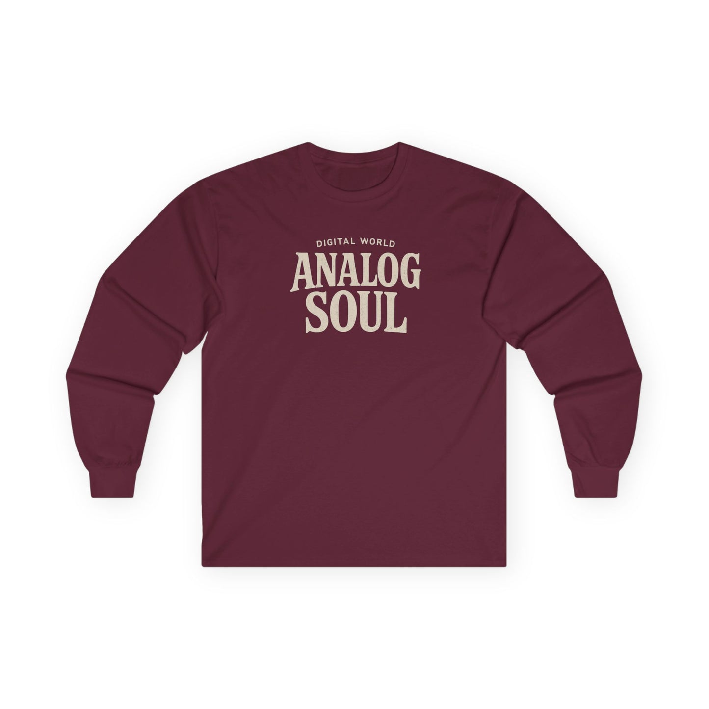 Personalize Digital World Analog Soul Long Sleeve Tee with Birth Year or Name Unisex Ultra Cotton Long Sleeve Tee