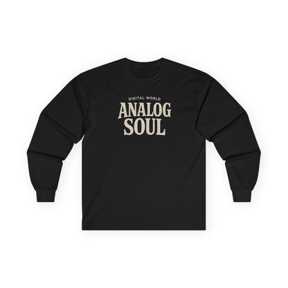 Personalize Digital World Analog Soul Long Sleeve Tee with Birth Year or Name Unisex Ultra Cotton Long Sleeve Tee