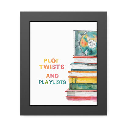 Literary Art Print, Book Lover Gift, Home Decor, Music Enthusiast Art, Playlists Wall Art, Cozy Reading Nook Decor