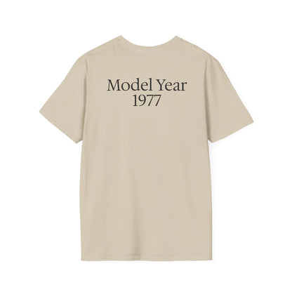 Personalized Classic Antique Car Tee – Vintage Car Graphic with Model Year Customization, "Somewhere Between Classic and Antique" Car T-Shirt – Personalized Model Year Custom Back