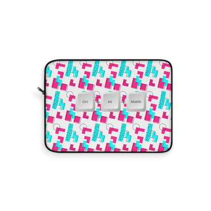Funny Laptop Sleeve - Ctrl + Alt + Midlife Funny Computer Keys Design, Unique Tech Accessory, Gift for Geeks, Midlife Crisis Humor, Computer Case for Home, Office