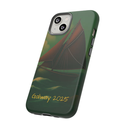 Personalize Galway Hooker Phone Case, Nautical Phone Cover, Tough Cases for Adventurers, Boating Accessories, Gift Sailboat