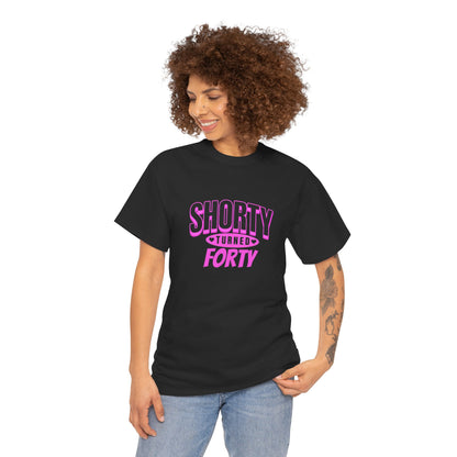 Personalized Shorty Forty Unisex Tee Unisex Birthday Celebration Tee - Shorty Turned Forty, Fun T-Shirt, Retro Gift, Milestone Birthday Apparel, Unique Party Wear