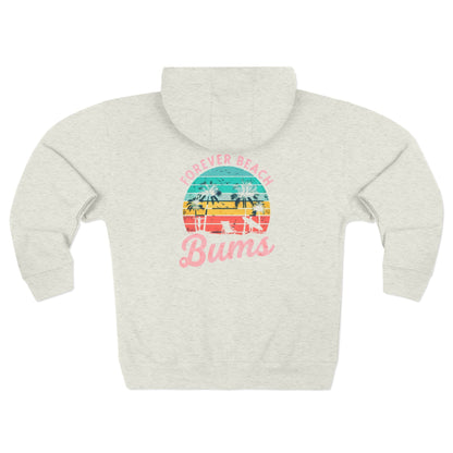 Personalize Unisex Beach Bum Zip Hoodie | Summer Vibes, Beach Lover Gift, Casual Jacket, Vacation Attire, Perfect for Warm Nights