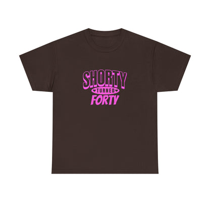 Personalized Shorty Forty Unisex Tee Unisex Birthday Celebration Tee - Shorty Turned Forty, Fun T-Shirt, Retro Gift, Milestone Birthday Apparel, Unique Party Wear
