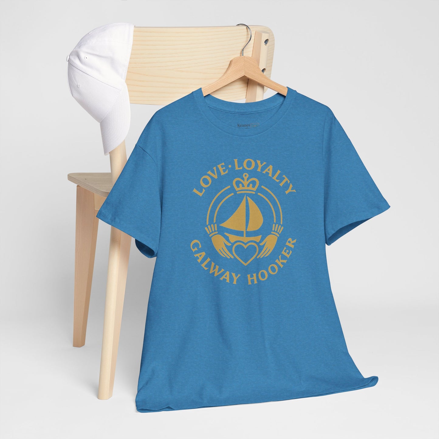 Unisex Heavy Cotton Tee Love and Loyalty, Ocean Lover Gift, Boating Apparel, Galway Hooker Tee, Ireland