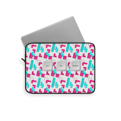 Funny Laptop Sleeve - Ctrl + Alt + Midlife Funny Computer Keys Design, Unique Tech Accessory, Gift for Geeks, Midlife Crisis Humor, Computer Case for Home, Office