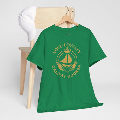 Unisex Heavy Cotton Tee Love and Loyalty, Ocean Lover Gift, Boating Apparel, Galway Hooker Tee, Ireland