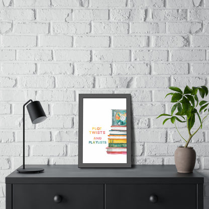 Literary Art Print, Book Lover Gift, Home Decor, Music Enthusiast Art, Playlists Wall Art, Cozy Reading Nook Decor