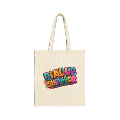 Canvas Tote Bag for Dial-Up Survivors - Vintage Tech Nostalgia