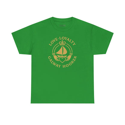 Unisex Heavy Cotton Tee Love and Loyalty, Ocean Lover Gift, Boating Apparel, Galway Hooker Tee, Ireland