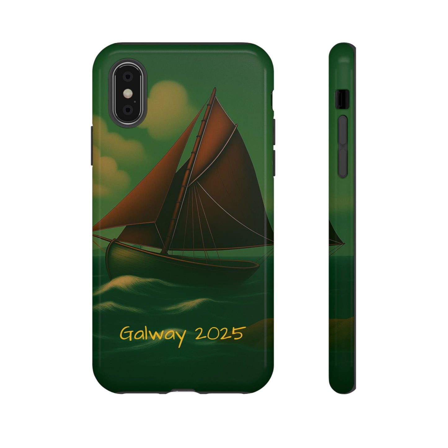 Personalize Galway Hooker Phone Case, Nautical Phone Cover, Tough Cases for Adventurers, Boating Accessories, Gift Sailboat