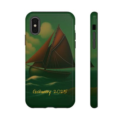 Personalize Galway Hooker Phone Case, Nautical Phone Cover, Tough Cases for Adventurers, Boating Accessories, Gift Sailboat