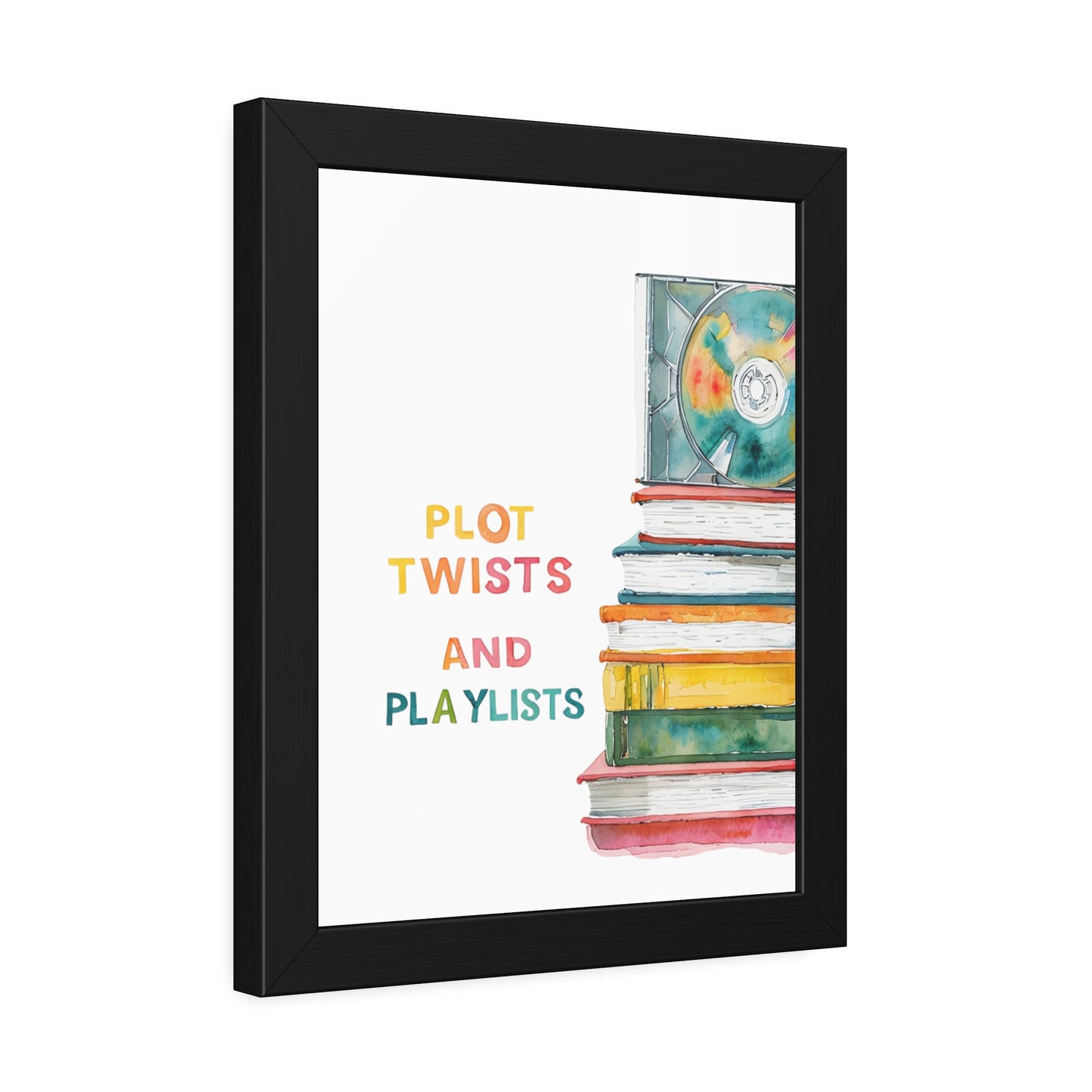 Literary Art Print, Book Lover Gift, Home Decor, Music Enthusiast Art, Playlists Wall Art, Cozy Reading Nook Decor