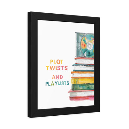 Literary Art Print, Book Lover Gift, Home Decor, Music Enthusiast Art, Playlists Wall Art, Cozy Reading Nook Decor