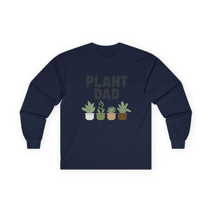 Personalize Plant Dad Long Sleeve Tee, Gift for Plant Lovers, Gardening Apparel, Unisex T-Shirt, Eco-Friendly Fashion, Birthday or Father's Day