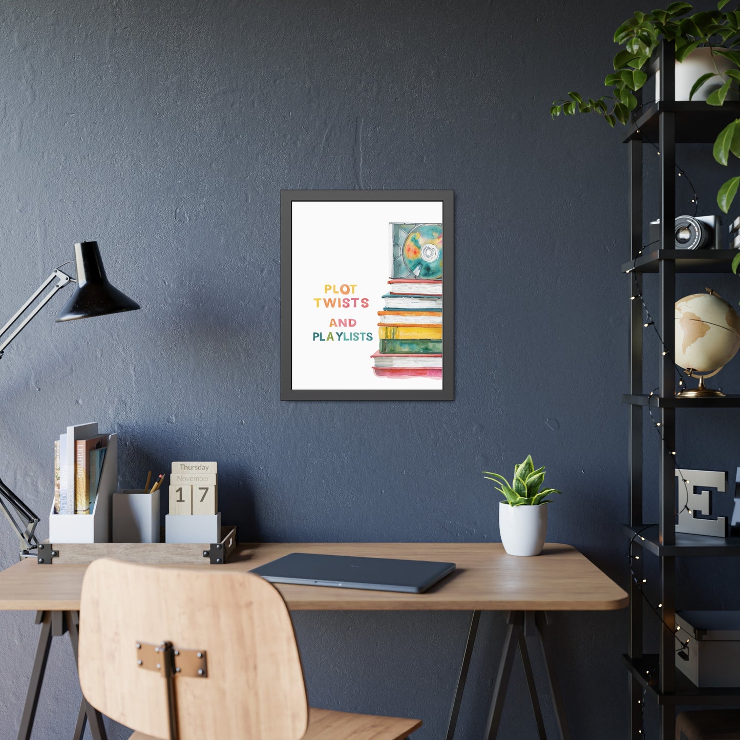 Literary Art Print, Book Lover Gift, Home Decor, Music Enthusiast Art, Playlists Wall Art, Cozy Reading Nook Decor