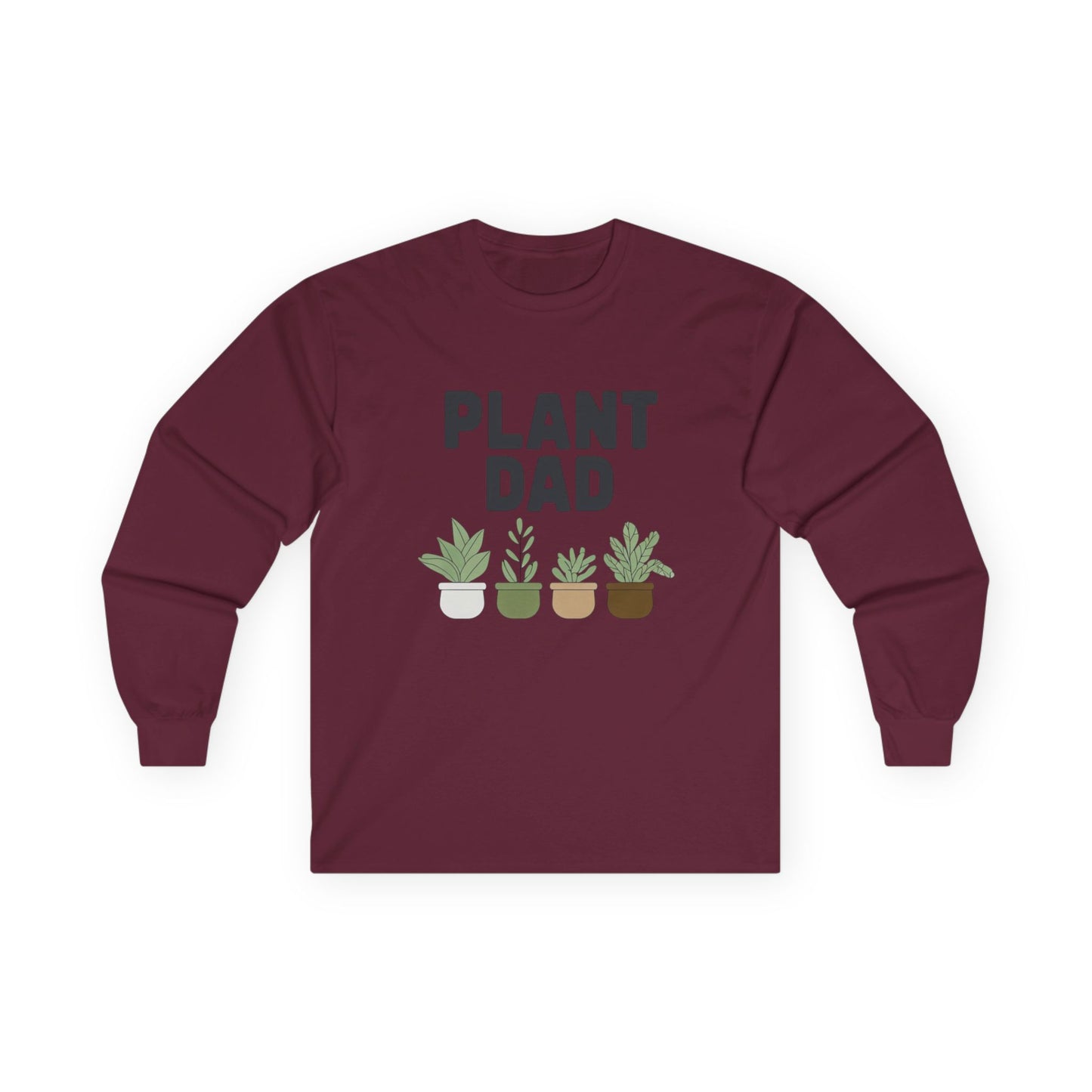 Personalize Plant Dad Long Sleeve Tee, Gift for Plant Lovers, Gardening Apparel, Unisex T-Shirt, Eco-Friendly Fashion, Birthday or Father's Day