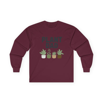 Personalize Plant Dad Long Sleeve Tee, Gift for Plant Lovers, Gardening Apparel, Unisex T-Shirt, Eco-Friendly Fashion, Birthday or Father's Day