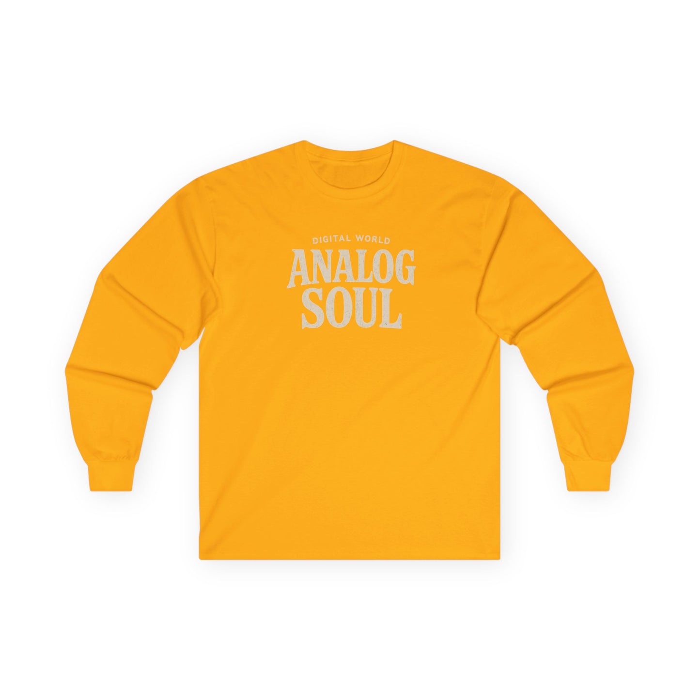 Personalize Digital World Analog Soul Long Sleeve Tee with Birth Year or Name Unisex Ultra Cotton Long Sleeve Tee