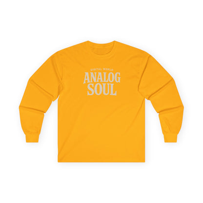 Personalize Digital World Analog Soul Long Sleeve Tee with Birth Year or Name Unisex Ultra Cotton Long Sleeve Tee