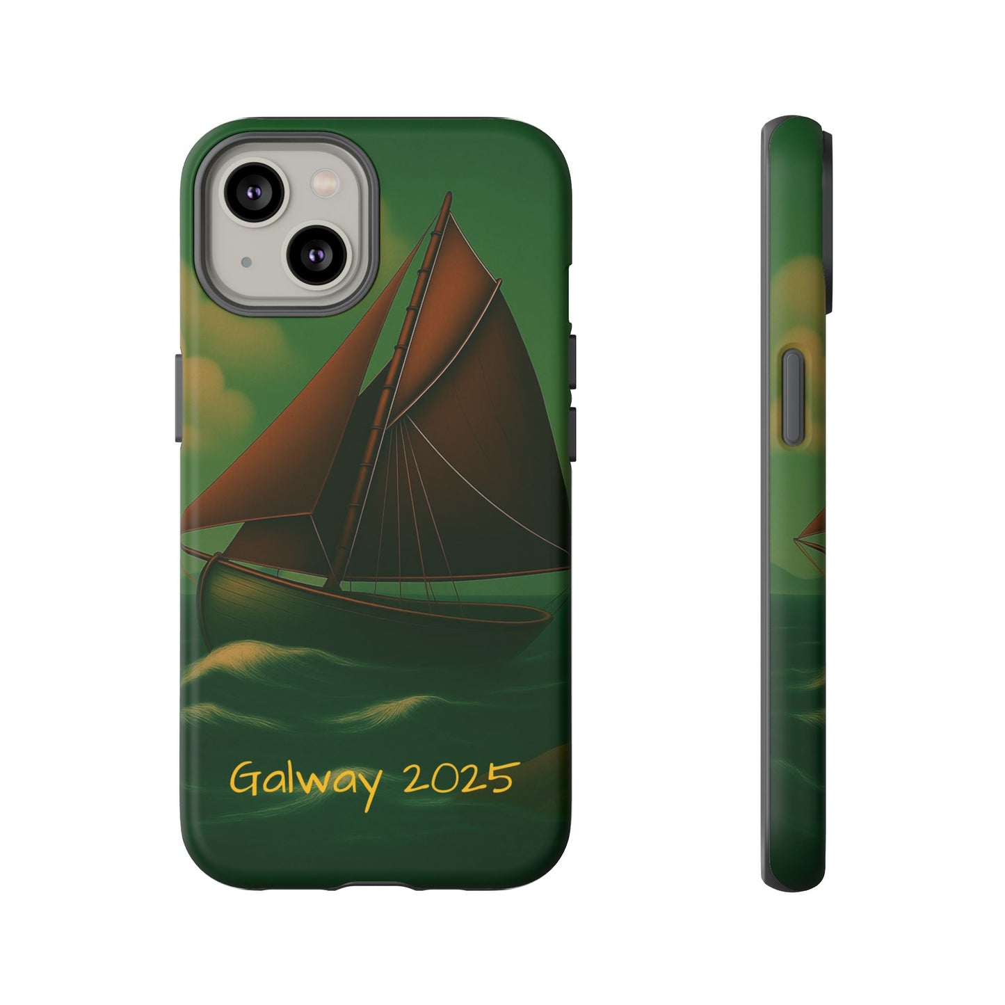 Personalize Galway Hooker Phone Case, Nautical Phone Cover, Tough Cases for Adventurers, Boating Accessories, Gift Sailboat
