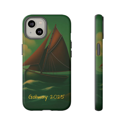 Personalize Galway Hooker Phone Case, Nautical Phone Cover, Tough Cases for Adventurers, Boating Accessories, Gift Sailboat