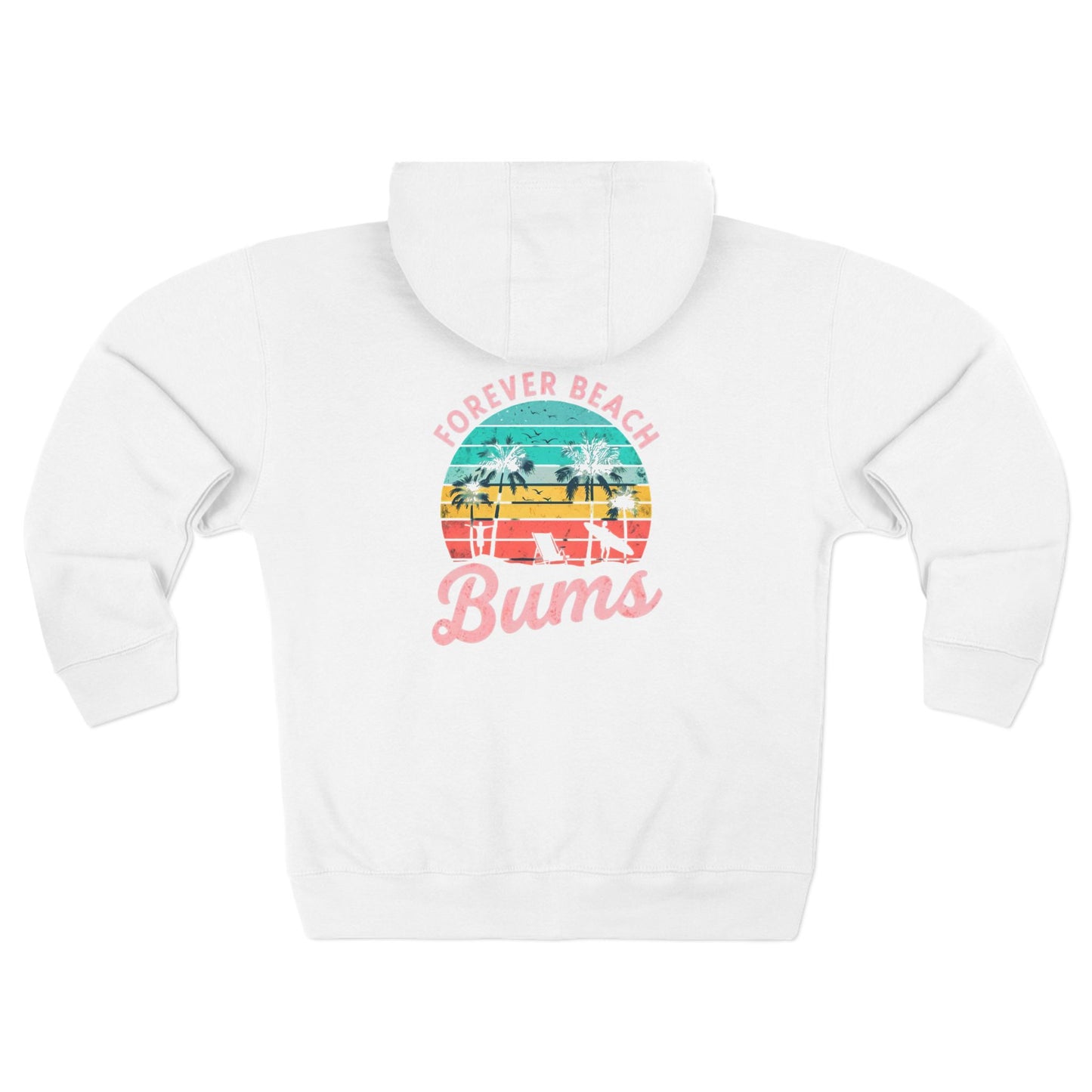 Personalize Unisex Beach Bum Zip Hoodie | Summer Vibes, Beach Lover Gift, Casual Jacket, Vacation Attire, Perfect for Warm Nights