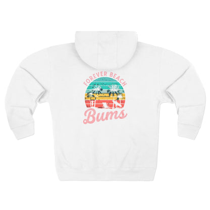 Personalize Unisex Beach Bum Zip Hoodie | Summer Vibes, Beach Lover Gift, Casual Jacket, Vacation Attire, Perfect for Warm Nights