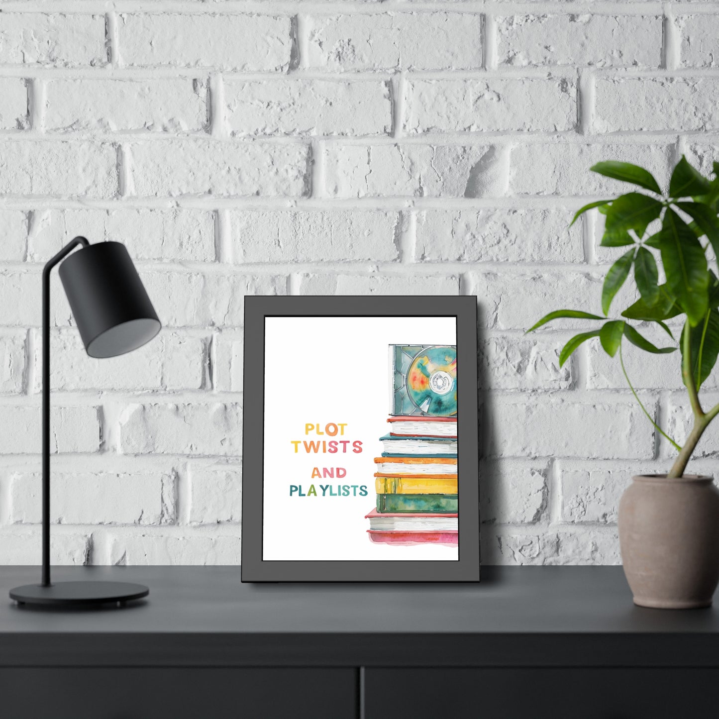 Literary Art Print, Book Lover Gift, Home Decor, Music Enthusiast Art, Playlists Wall Art, Cozy Reading Nook Decor