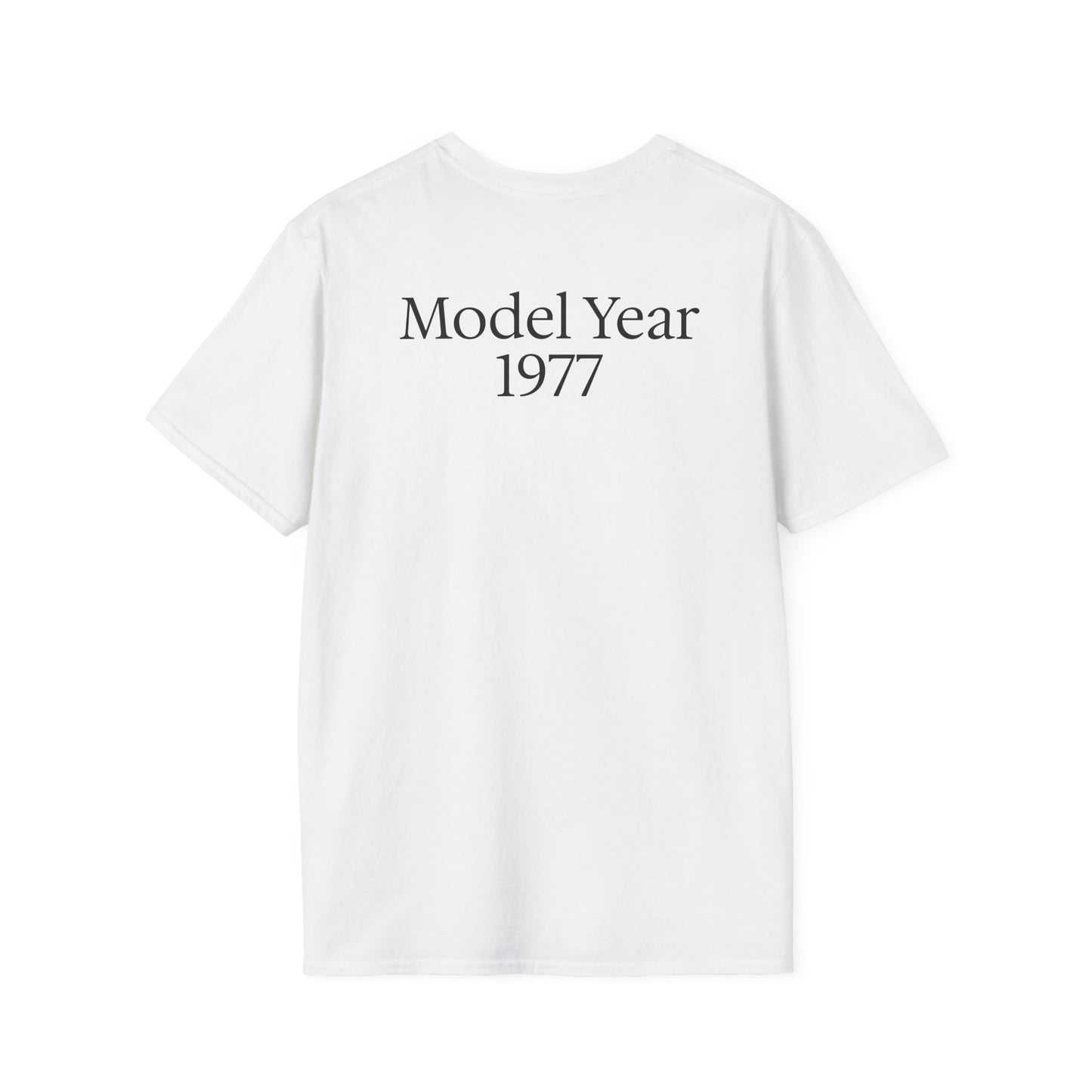 Personalized Classic Antique Car Tee – Vintage Car Graphic with Model Year Customization, "Somewhere Between Classic and Antique" Car T-Shirt – Personalized Model Year Custom Back