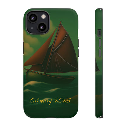 Personalize Galway Hooker Phone Case, Nautical Phone Cover, Tough Cases for Adventurers, Boating Accessories, Gift Sailboat