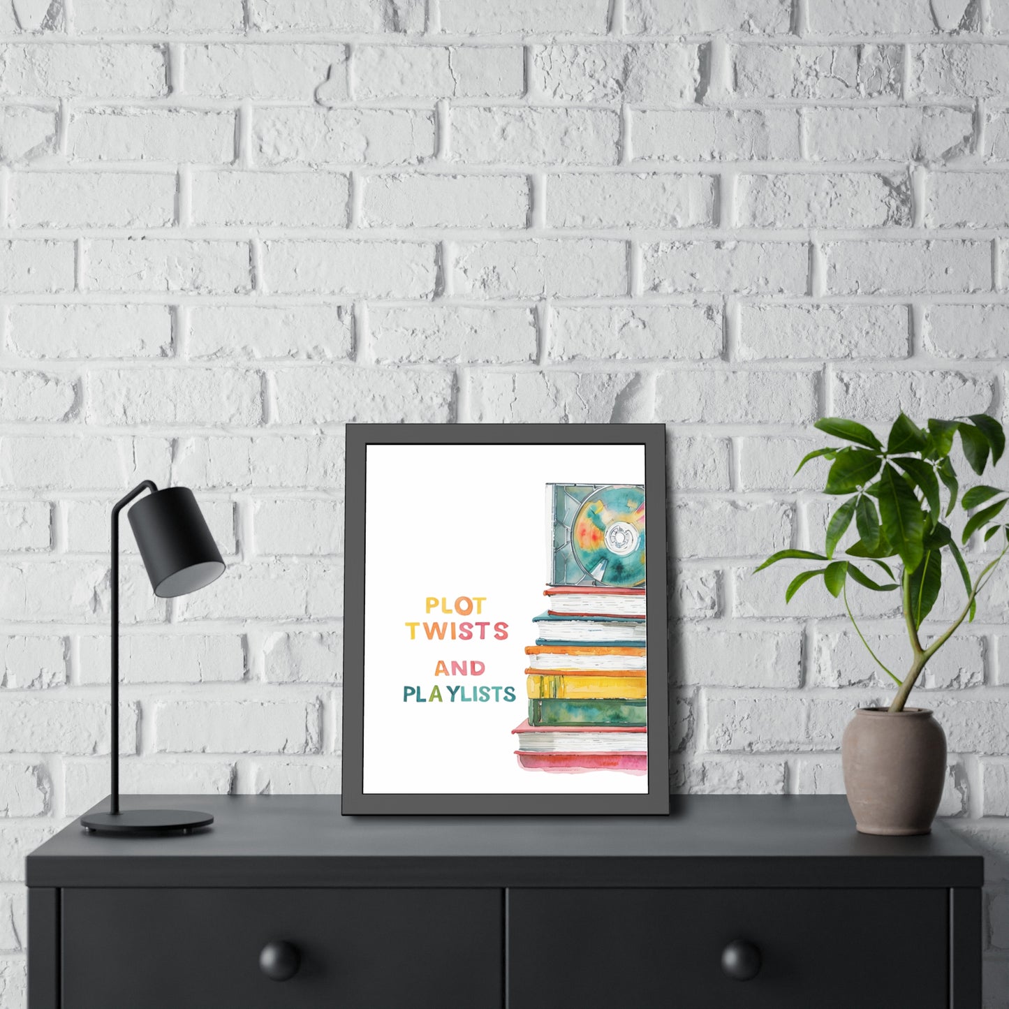 Literary Art Print, Book Lover Gift, Home Decor, Music Enthusiast Art, Playlists Wall Art, Cozy Reading Nook Decor