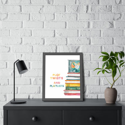 Literary Art Print, Book Lover Gift, Home Decor, Music Enthusiast Art, Playlists Wall Art, Cozy Reading Nook Decor