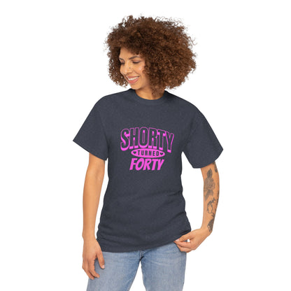 Personalized Shorty Forty Unisex Tee Unisex Birthday Celebration Tee - Shorty Turned Forty, Fun T-Shirt, Retro Gift, Milestone Birthday Apparel, Unique Party Wear