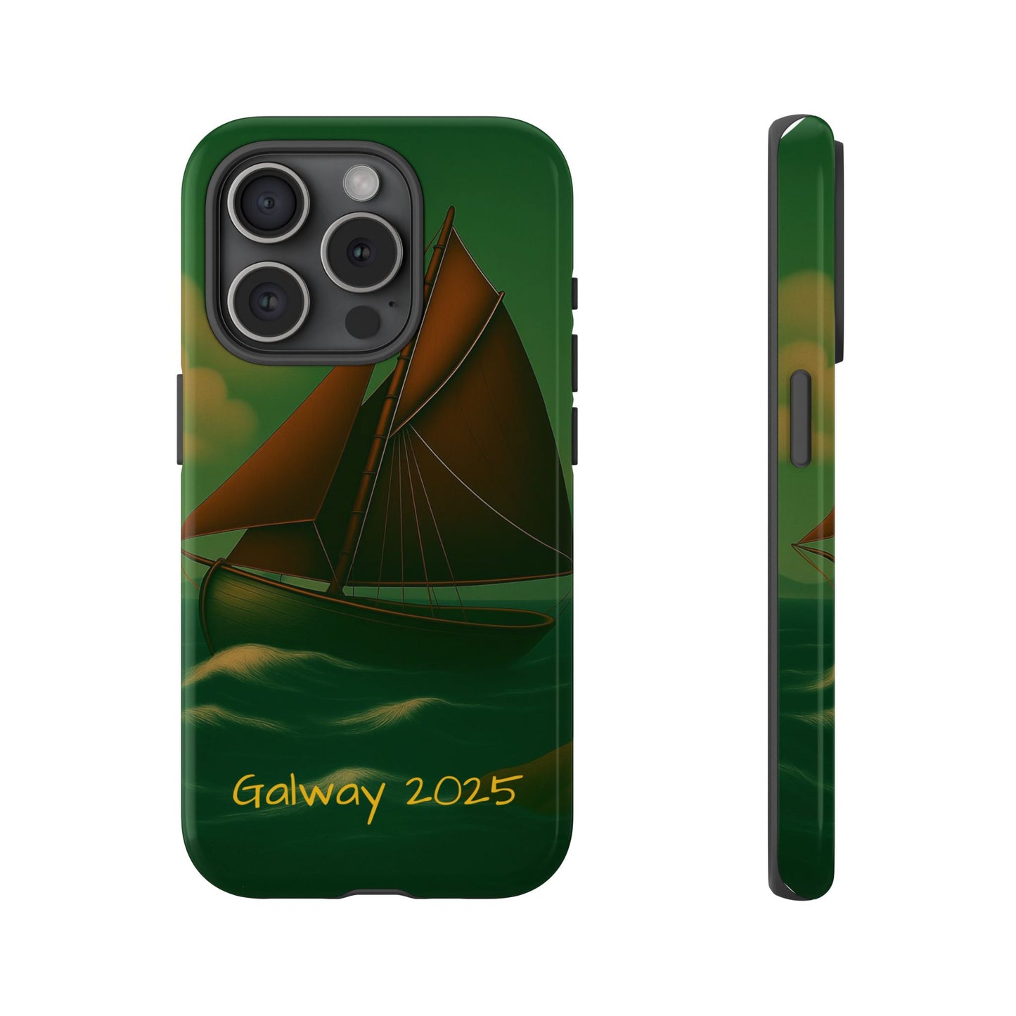 Personalize Galway Hooker Phone Case, Nautical Phone Cover, Tough Cases for Adventurers, Boating Accessories, Gift Sailboat