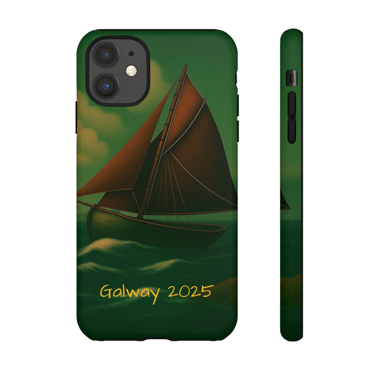 Personalize Galway Hooker Phone Case, Nautical Phone Cover, Tough Cases for Adventurers, Boating Accessories, Gift Sailboat