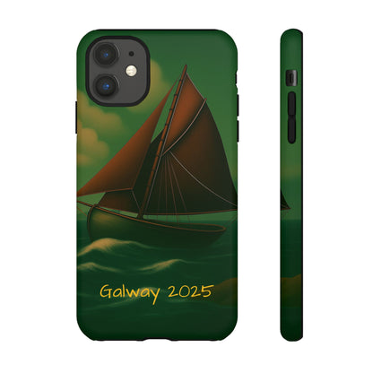 Personalize Galway Hooker Phone Case, Nautical Phone Cover, Tough Cases for Adventurers, Boating Accessories, Gift Sailboat