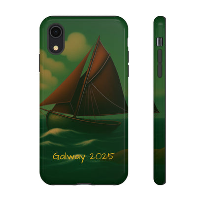 Personalize Galway Hooker Phone Case, Nautical Phone Cover, Tough Cases for Adventurers, Boating Accessories, Gift Sailboat