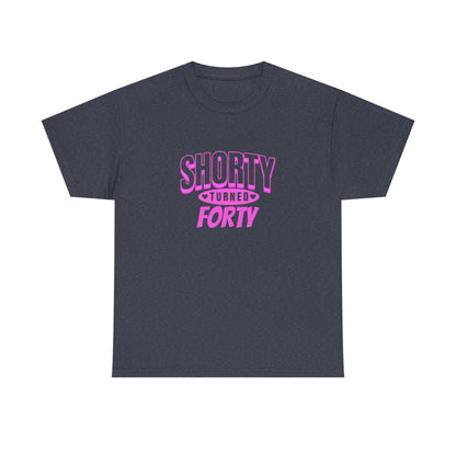 Personalized Shorty Forty Unisex Tee Unisex Birthday Celebration Tee - Shorty Turned Forty, Fun T-Shirt, Retro Gift, Milestone Birthday Apparel, Unique Party Wear