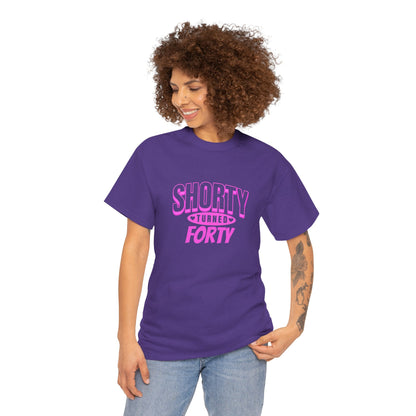 Personalized Shorty Forty Unisex Tee Unisex Birthday Celebration Tee - Shorty Turned Forty, Fun T-Shirt, Retro Gift, Milestone Birthday Apparel, Unique Party Wear