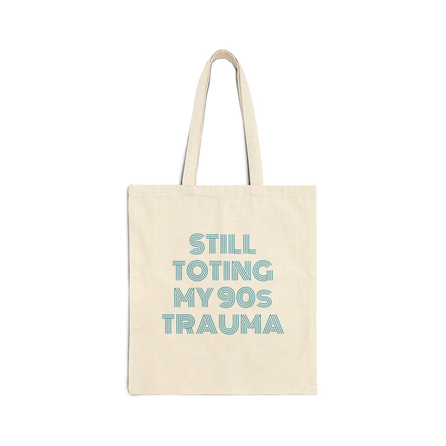 Personalize 90s Nostalgia Cotton Tote Bag, Toting Trauma, Retro Tote, Casual Shopping Bag, Gift for Millennials, Eco-Friendly Canvas Bag