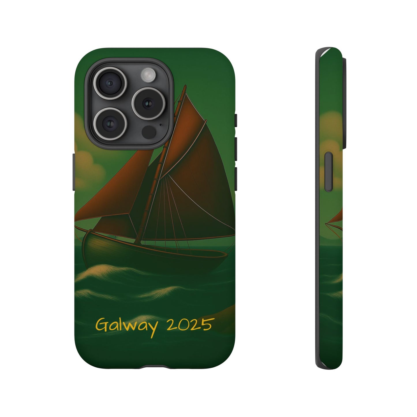 Personalize Galway Hooker Phone Case, Nautical Phone Cover, Tough Cases for Adventurers, Boating Accessories, Gift Sailboat